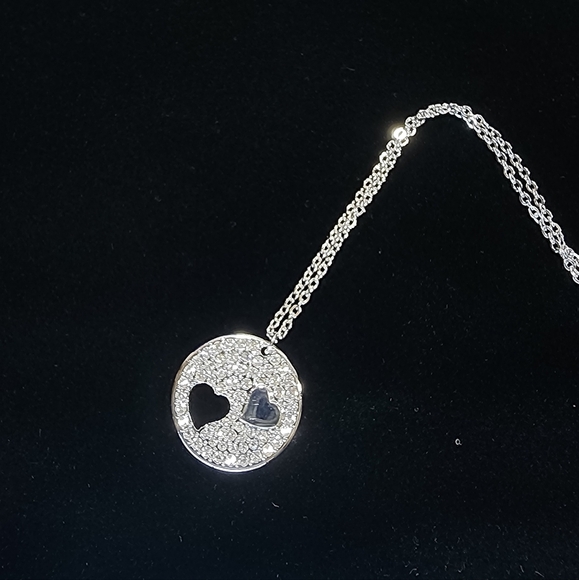 Swarovski Metropolis Pendant Necklace Silver Open Heart Retied - Picture 9 of 9
